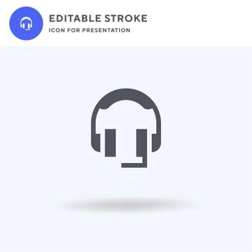 Headphones icon vector, filled flat sign, solid pictogram isolated on white イラスト素材