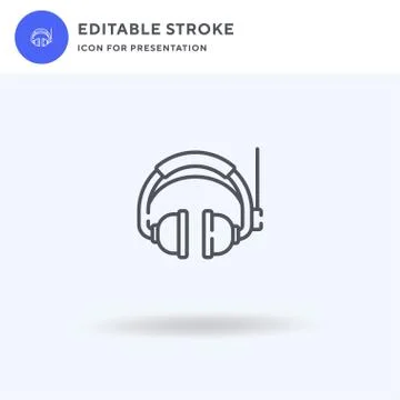 Headphones icon vector, filled flat sign, solid pictogram isolated on white イラスト素材
