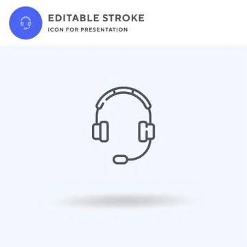 Headphones icon vector, filled flat sign, solid pictogram isolated on white 스톡 일러스트