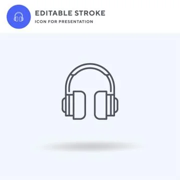 Headphones icon vector, filled flat sign, solid pictogram isolated on white イラスト素材
