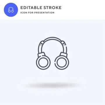 Headphones icon vector, filled flat sign, solid pictogram isolated on white イラスト素材