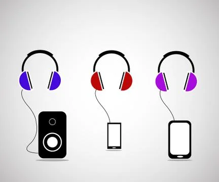 The headphones Stock Illustration