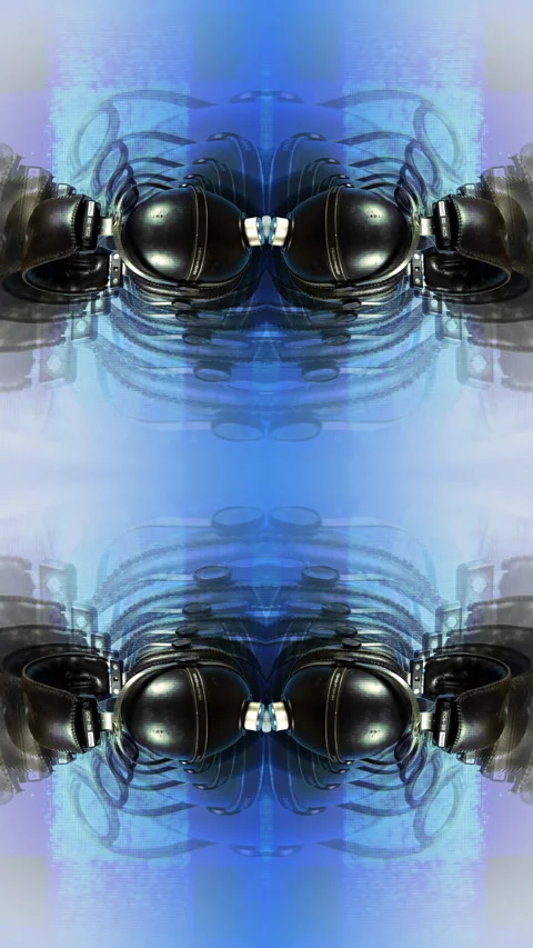 Headphones made into a pattern in vertical Stock Footage 265789798