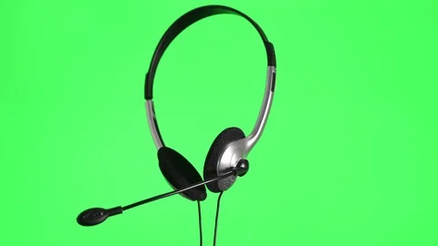 Green headphones with online mic