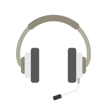 Headphones with microphone Icon Vector Stock Illustration