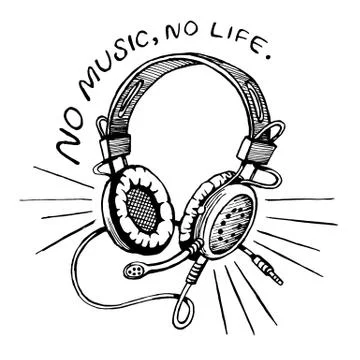 Headphones with microphone. Stock Illustration