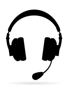 Headphones with microphone support center icon vector illustration Stock Illustration
