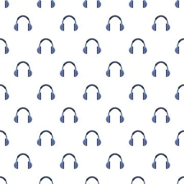 Headphones pattern creating background for audio concept Stock Illustration