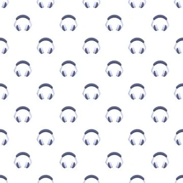Headphones pattern creating a seamless audio technology background Stock Illustration