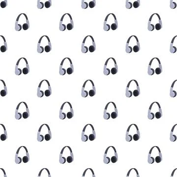 Headphones pattern creating seamless audio music background Illustrazione stock