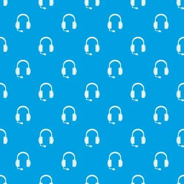 Headphones pattern seamless blue イラスト素材