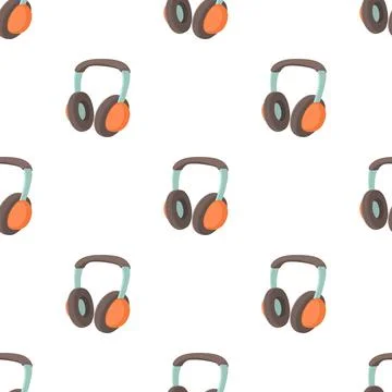 Headphones pattern seamless vector Stock Illustration
