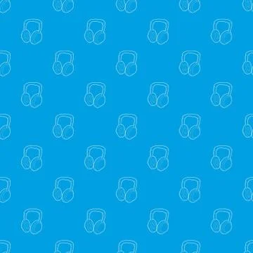 Headphones pattern vector seamless blue Stockillustratie