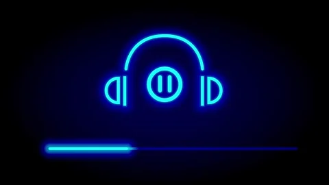 Headphones with Pause Line Stock Footage 335632858