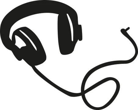 Headphones with plug Stock Illustration