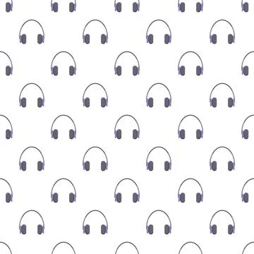 Headphones repeat pattern ideal for music background Illustrazione stock