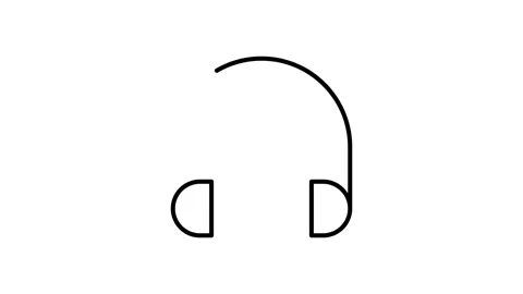 Headphones resting on a play button, indicating music or audio playback fun.. Stock Footage 333233450