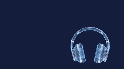 Headphones rotates on the right side of the screen Video stock 111898326