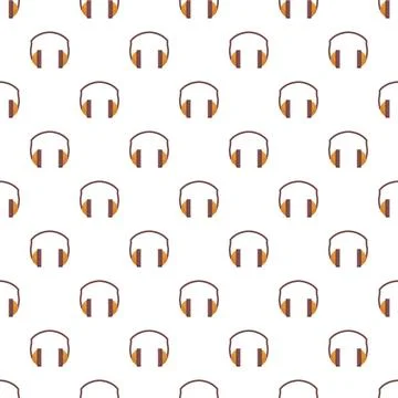Headphones seamless pattern creating an audio background Stock Illustration