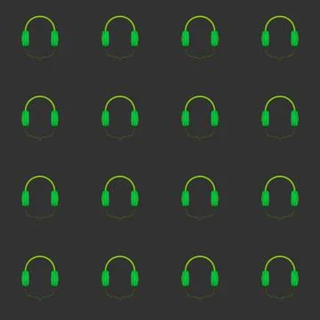 Headphones seamless pattern Stock Illustration