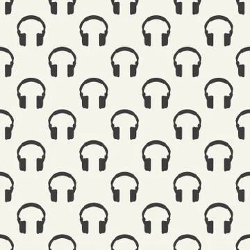 Headphones seamless pattern Stock Illustration