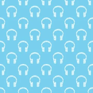Headphones seamless pattern Ilustración de archivo