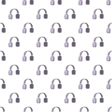 Headphones seamless pattern repeating for music technology backdrop イラスト素材