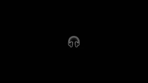 Headphones shape tunnel effect animation thin white Stock Footage 137895185