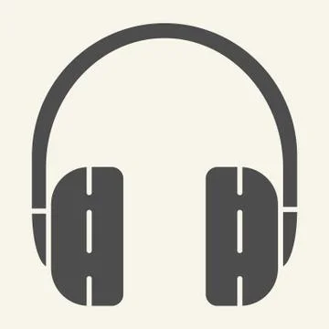 Headphones solid icon. Headset vector illustration isolated on white. Sound Stock Illustration