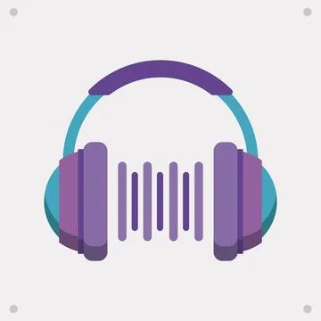 Headphones with sound waves. Vector Stock Illustration