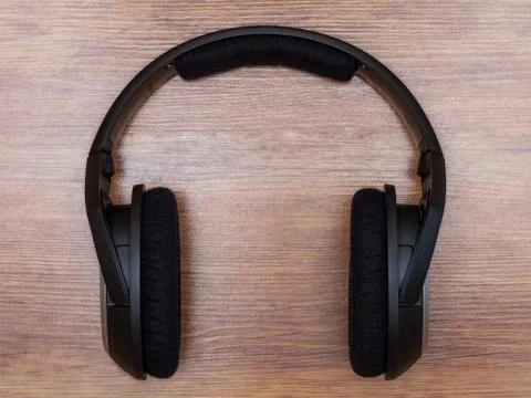 Headphones on the table Stock Photos