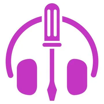 HeadPhones Tools Flat Icon Illustrazione stock