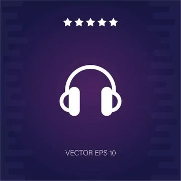Headphones vector icon Stock Illustration