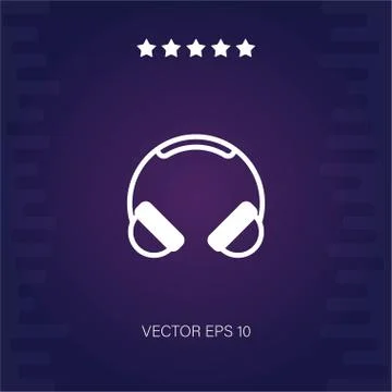 Headphones vector icon Stock Illustration