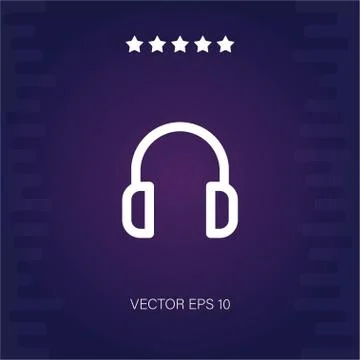 Headphones vector icon Stock Illustration