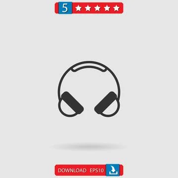 Headphones vector icon Stock Illustration
