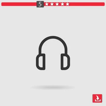 Headphones vector icon Stock Illustration