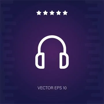 Headphones vector icon Stock Illustration