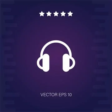 Headphones vector icon Illustrazione stock