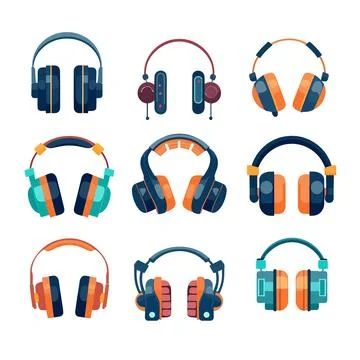 Headphones vector isolated on white Ilustración de archivo