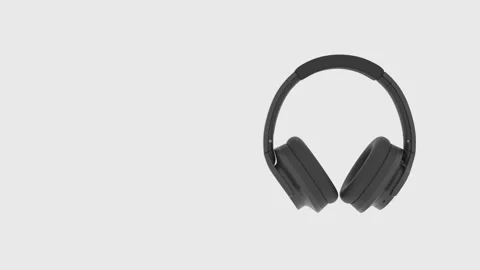 Headphones video advertisement with background Stock Footage