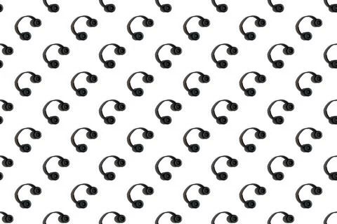 Headphones on a white background. Headphone Pattern. Hard shadows Stockfoto's