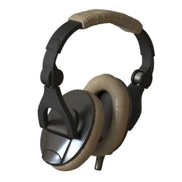 Headphones on a white background. Isolate. 3D rendering of excellent quality  Stock Illustration