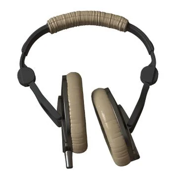 Headphones on a white background. Isolate. 3D rendering of excellent quality  Stock Illustration