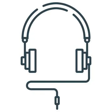 Headphones on white background vector concept. Illustration of a headset in a Stock Illustration
