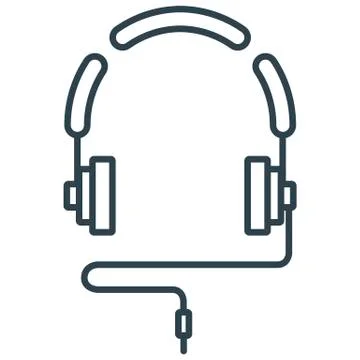 Headphones on white background vector concept. Illustration of a headset in a Stock Illustration