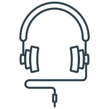 Headphones on white background vector concept. Illustration of a headset in a Stock Illustration
