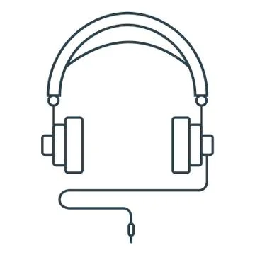 Headphones on white background vector concept. Illustration of a headset in a Stock Illustration