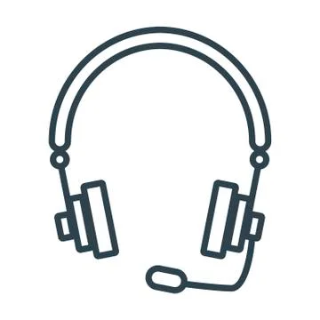 Headphones on white background vector concept. Illustration of a headset in a Stock Illustration