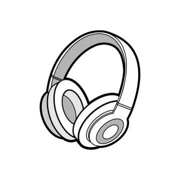 Headphones wireless white vector isolated. Youth fashion hipster cool headphones Stock Illustration